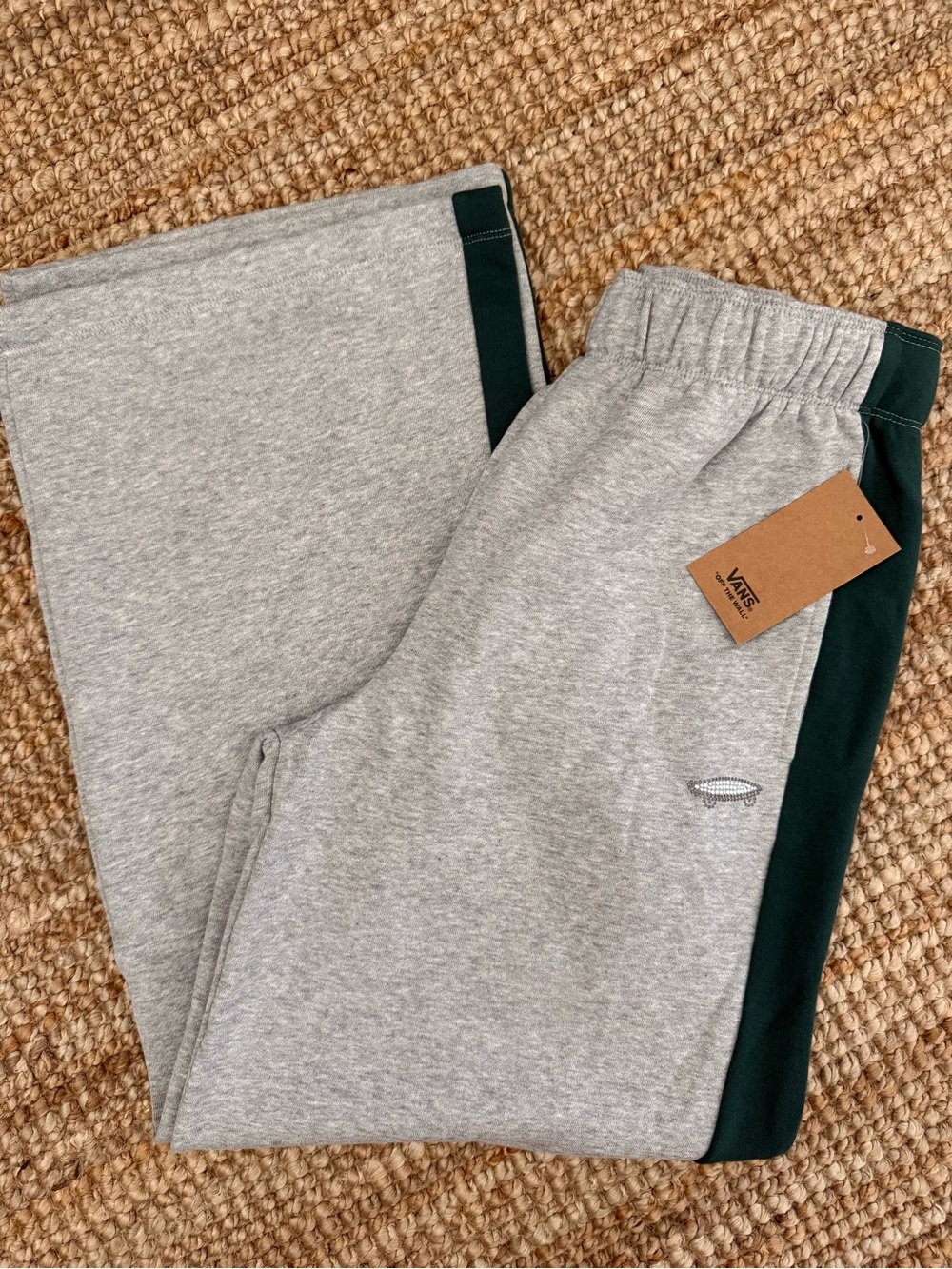 Vans Gray Joggers with Dark Green Side Panels